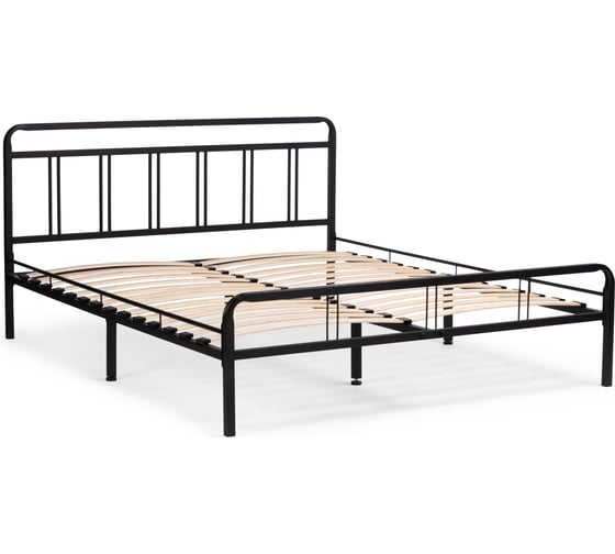 Двуспальная кровать Woodville рейк 160x200 см, черная 403027