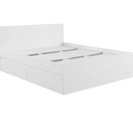 Двуспальная кровать Woodville мадера 160x200 см, белый 497490