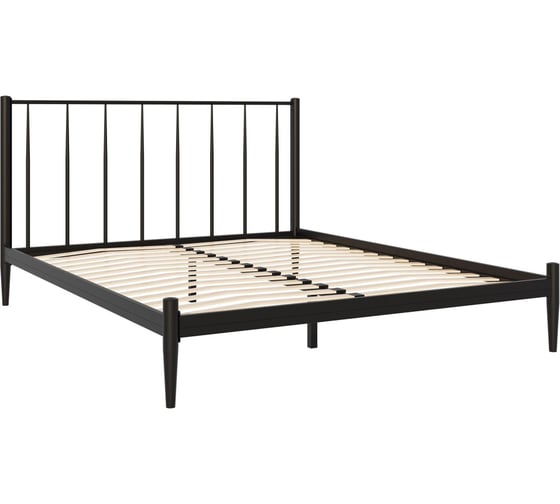 Двуспальная кровать Woodville бри 160x200 см, черная 561027 1