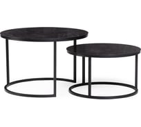 Комплект столиков Woodville плумерия черный мрамор/черный 553550