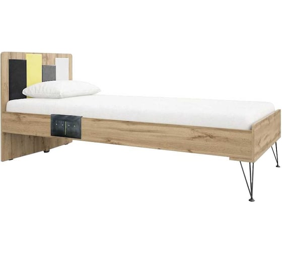 Односпальная кровать Woodville нобира 90x200 см, дуб ирландский 515115 1