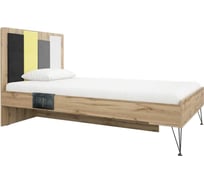 Полутораспальная кровать Woodville нобира 120x200 см, дуб ирландский 515116