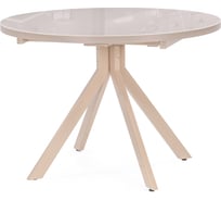 Стеклянный стол Woodville веллор 100(135)х100x78 см, капучино 502175