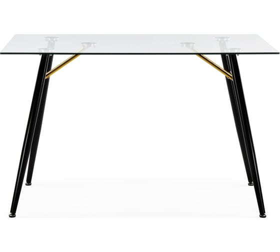 Стеклянный стол Woodville holms 120x80x75 см, clear/black 15669