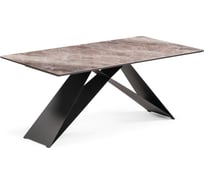 Стеклянный стол Woodville ноттингем 180x90x74 см, карелия/черный 553544