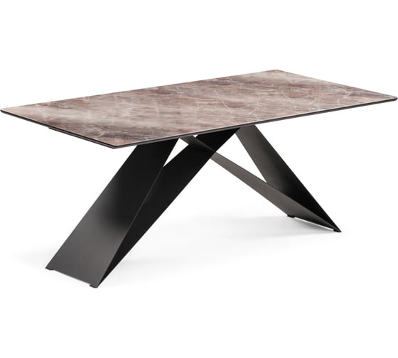 Стеклянный стол Woodville ноттингем 180x90x74 см, карелия/черный 553544 1