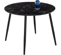 Стеклянный стол Woodville кловис вставка стекло, черный мрамор/черный 462138