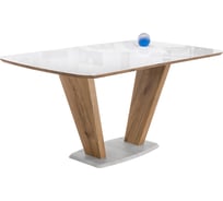 Стол на тумбе Woodville петир 160 дуб монтана/белый 462108