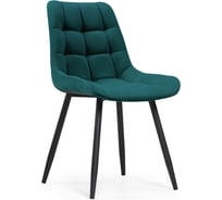 Стул на металлокаркасе Woodville челси велюр, морская волна/черный 511609