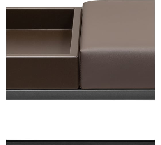 Банкетка GreenWeen RUBY BOX, черный каркас, сидение экокожа цвет UMBRA, BrownBox, 850x400x450 GW-RUBYBOX-UMBRABROWN-850B