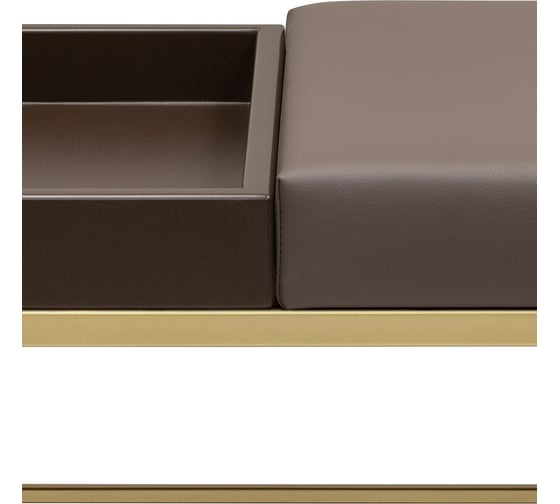 Банкетка GreenWeen RUBY BOX, золотой каркас, сидение экокожа цвет UMBRA, BrownBox, 850x400x450 GW-RUBYBOX-UMBRABROWN-850G