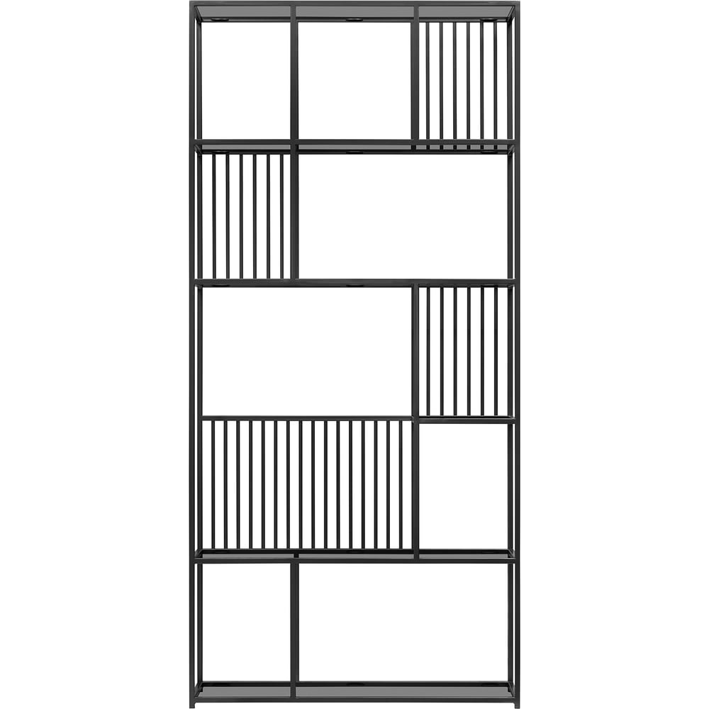 Стеллаж GreenWeen SOHO, черный каркас, полки тонированное стекло ...