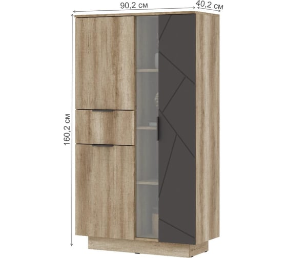 Модульная гостиная Woodville Диамо 3 софт графит / дуб каньон 550847