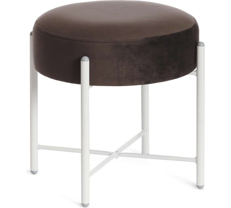 Банкетка Tetchair Amber металл, ткань, 41x41x40 см, темно-коричневый/белый 19245