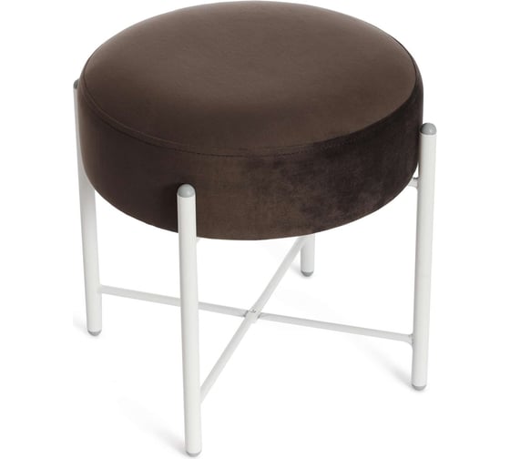 Банкетка Tetchair Amber металл, ткань, 41x41x40 см, темно-коричневый/белый 19245