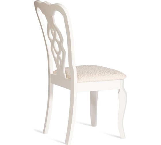 Стул Tetchair Афродита/aphrodite 1 шт. в упаковке, дерево гевея, 46x54x99 см, ivory white, ткань кремовая с рисунком (а04) 21169