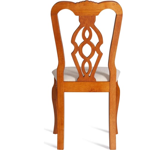Стул Tetchair Афродита/aphrodite 1 шт. в упаковке, дерево гевея, 46x54x99 см, espresso (дуб в красноту), ткань кремовая с рисунком (а04) 21168
