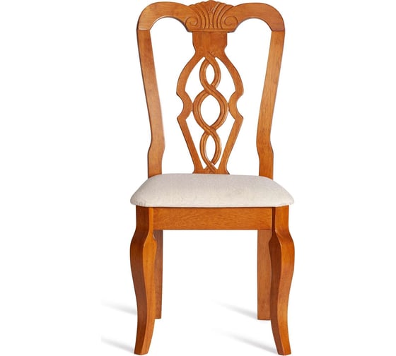 Стул Tetchair Афродита/aphrodite 1 шт. в упаковке, дерево гевея, 46x54x99 см, espresso (дуб в красноту), ткань кремовая с рисунком (а04) 21168