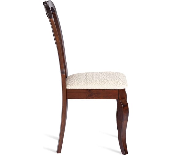 Стул Tetchair Афродита/aphrodite 1 шт. в упаковке, дерево гевея, 46x54x99 см, cappuchino, ткань кремовая с рисунком (а04) 21165