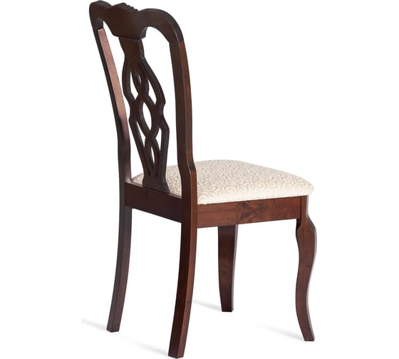 Стул Tetchair Афродита/aphrodite 1 шт. в упаковке, дерево гевея, 46x54x99 см, cappuchino, ткань кремовая с рисунком (а04) 21165