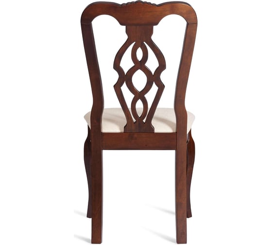 Стул Tetchair Афродита/aphrodite 1 шт. в упаковке, дерево гевея, 46x54x99 см, cappuchino, ткань кремовая с рисунком (а04) 21165