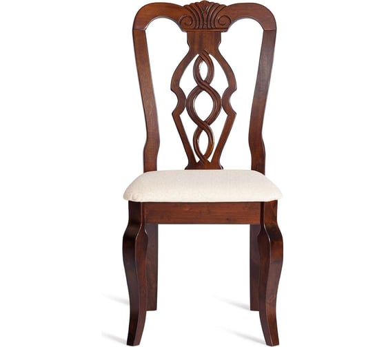 Стул Tetchair Афродита/aphrodite 1 шт. в упаковке, дерево гевея, 46x54x99 см, cappuchino, ткань кремовая с рисунком (а04) 21165