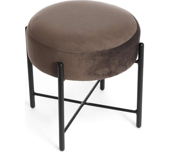 Банкетка Tetchair Amber металл, ткань, 41x41x40 см, темно-коричневый/черный 19244