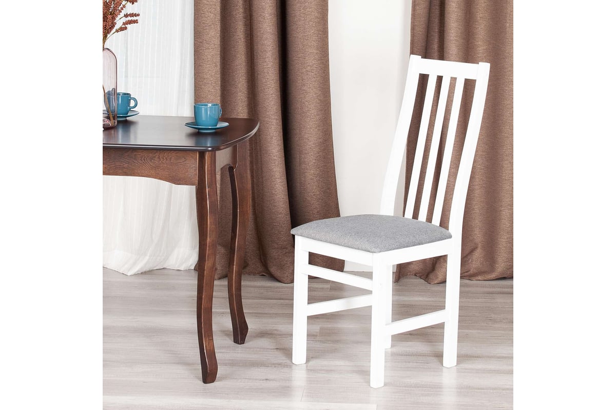 Стул Tetchair Sweden многослойная фанера, 41x40x99 см, white, ткань  темно-серая (150), разобранный 20019 - выгодная цена, отзывы,  характеристики, фото - купить в Москве и РФ