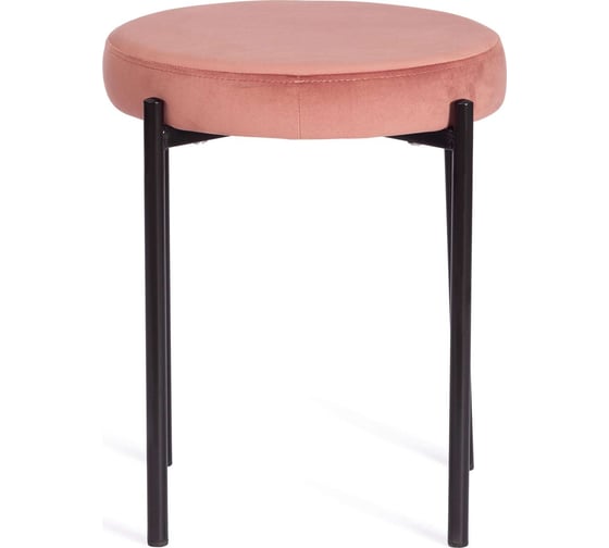 Табурет Tetchair Revo (mod. 7034) ткань/металл, 44x44x47 см, коралловый barkhat 15 /черный 20645