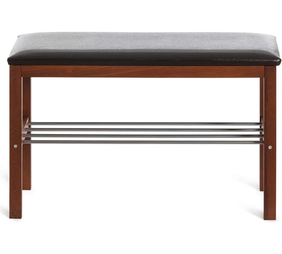 Обувница Tetchair Beryl дерево/экокожа, 67x31x49 см, темный орех/коричневый 19247