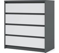 Комод КПУП "Калинковичский мебельный комбинат" мишель 4 ящика, антрацит/белый жемчуг 00000050749