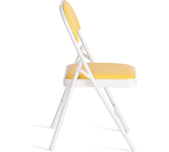 Складной стул Tetchair folder 3022g, каркас: металл, сиденье/спинка: экокожа, 46.5x47.5x79 см, желтый/белый 20233