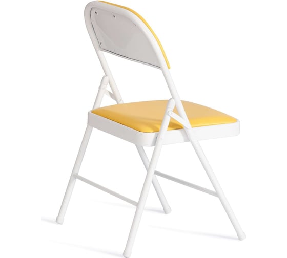 Складной стул Tetchair folder 3022g, каркас: металл, сиденье/спинка: экокожа, 46.5x47.5x79 см, желтый/белый 20233