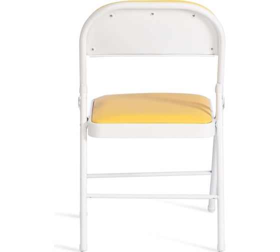 Складной стул Tetchair folder 3022g, каркас: металл, сиденье/спинка: экокожа, 46.5x47.5x79 см, желтый/белый 20233