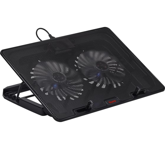 Подставка для ноутбука BURO BU-LCP156-B214H 15.6" 355x255x30 мм, 2xUSB, 2x140 мм FAN, 900 г, металлическая сетка 363708