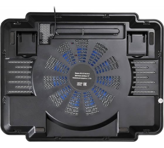 Подставка для ноутбука BURO BU-LCP140-B114 14" 335x265x23 мм, 1xUSB, 1x140 мм FAN, металлическая сетка/пластик 363697