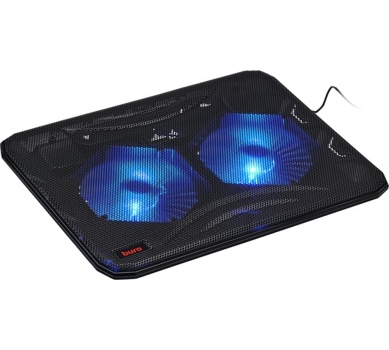 Подставка для ноутбука BURO BU-LCP156-B214 15.6" 358x270x21 мм, 1xUSB, 2x140 мм FAN, 597 г, металлическая сетка 363706 1