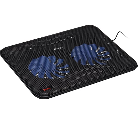 Подставка для ноутбука BURO BU-LCP156-B214 15.6" 358x270x21 мм, 1xUSB, 2x140 мм FAN, 597 г, металлическая сетка 363706