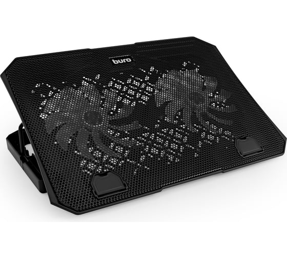 Подставка для ноутбука BURO BU-LCP150-B213 15" 335x265x22 мм, 74.35дБ, 1xUSB, 2x140 мм FAN, 480 г, металлическая сетка 1914405