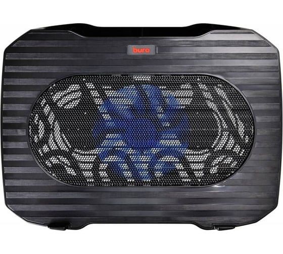 Подставка для ноутбука BURO BU-LCP156-B114 15.6" 357x265x33 мм, 1xUSB, 1x140 мм FAN, 345 г, металлическая сетка 363703