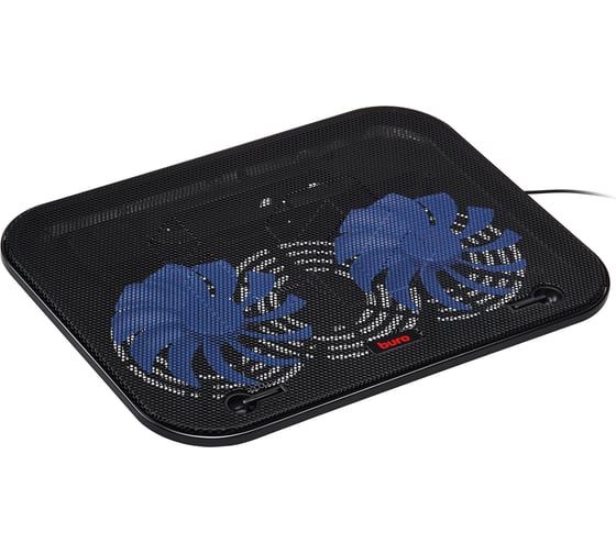 Подставка для ноутбука BURO BU-LCP140-B214H 14" 338x255x22 мм, 1xUSB, 2x140 мм FAN, 480 г, металлическая сетка 363701