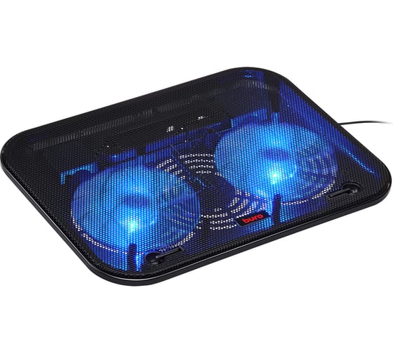 Подставка для ноутбука BURO BU-LCP140-B214H 14" 338x255x22 мм, 1xUSB, 2x140 мм FAN, 480 г, металлическая сетка 363701