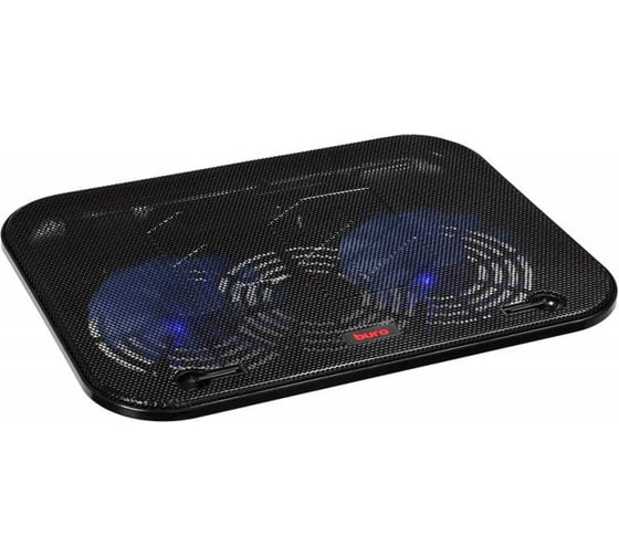Подставка для ноутбука BURO BU-LCP140-B214H 14" 338x255x22 мм, 1xUSB, 2x140 мм FAN, 480 г, металлическая сетка 363701