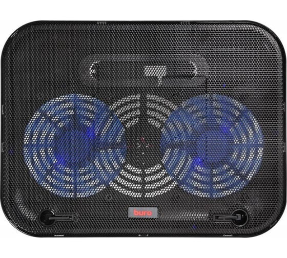 Подставка для ноутбука BURO BU-LCP140-B214H 14" 338x255x22 мм, 1xUSB, 2x140 мм FAN, 480 г, металлическая сетка 363701
