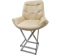 Полубарный стул NEW VICTORIA Лофт ГРАНД хром-бежевый 15106