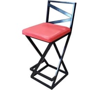 Полубарный стул NEW VICTORIA "Лофт" черный-красный 19994