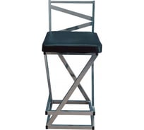 Полубарный стул NEW VICTORIA "Лофт" хром-черный 01488