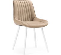 Стул на металлокаркасе Woodville седа, велюр, бежевый/белый 502095