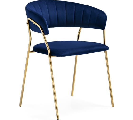 Стул на металлокаркасе Woodville kamelia 1 dark blue / gold 15715 1