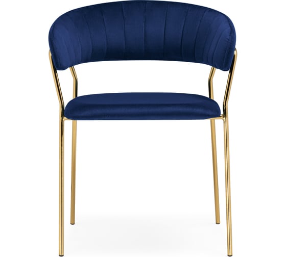 Стул на металлокаркасе Woodville kamelia 1 dark blue / gold 15715